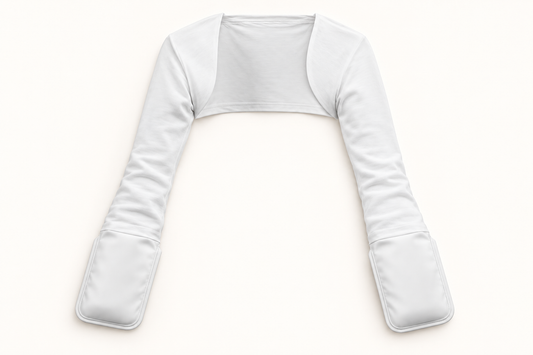 Connected sleep mitten — full flat lay product concept